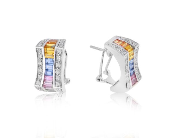 Золотые серьги с сапфирами 3.00ct