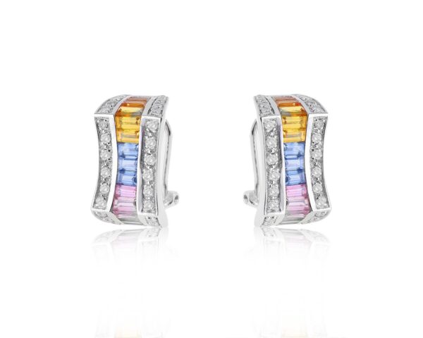 Золотые серьги с сапфирами 3.00ct