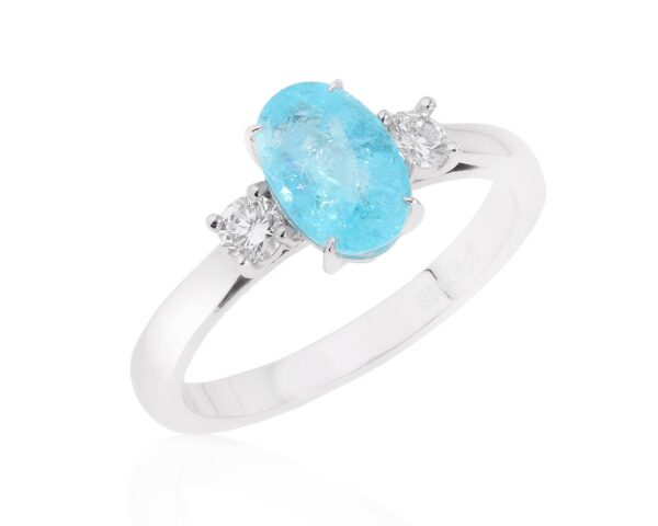 Золотое кольцо с турмалином параиба Мозамбик 1.34ct Evgeny Matveev