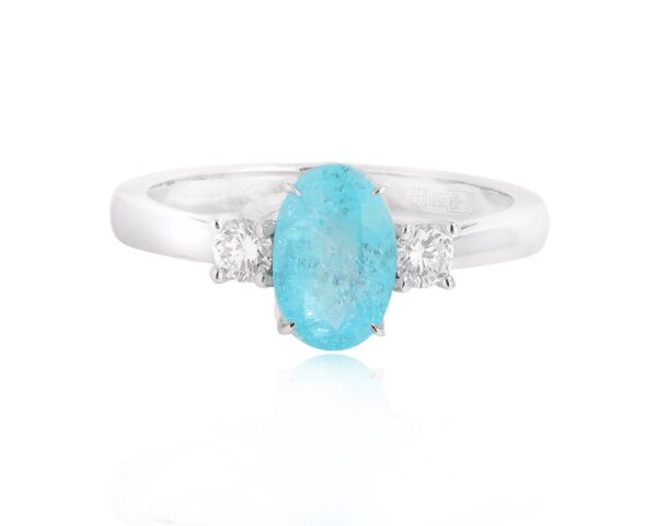 Золотое кольцо с турмалином параиба Мозамбик 1.34ct Evgeny Matveev