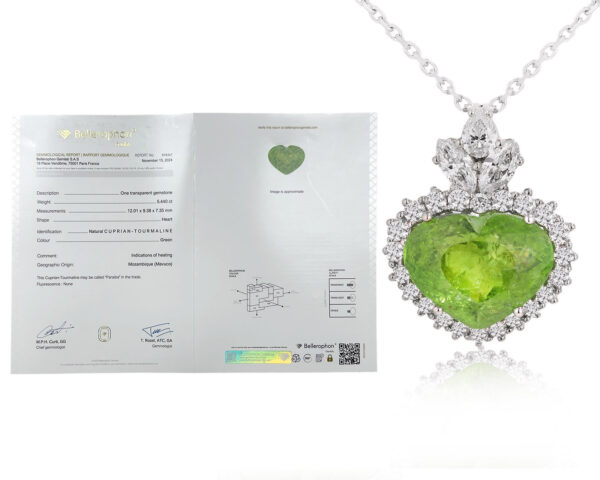 Золотое колье с турмалином параиба Мозамбик 5.44ct Evgeny Matveev