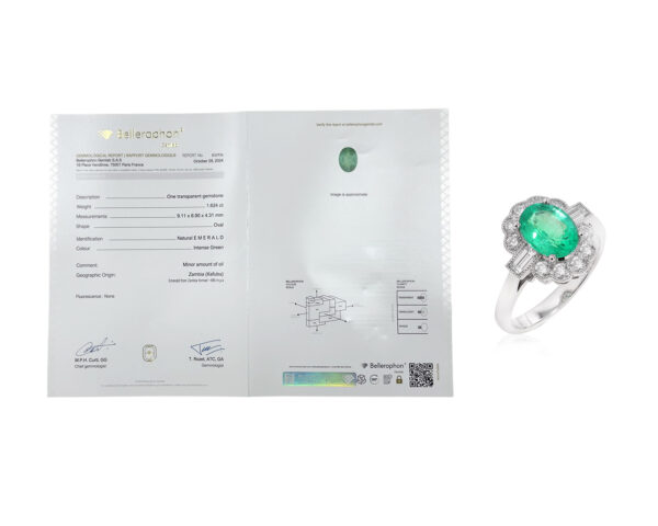 Платиновое кольцо с изумрудом Замбия 1.62ct Evgeny Matveev