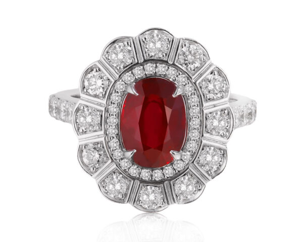 Золотое кольцо с рубином 2.00ct и бриллиантами 0.97ct Evgeny Matveev