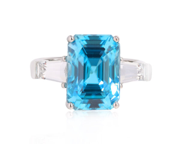 Платиновое кольцо с голубым цирконом 10.98ct Evgeny Matveev