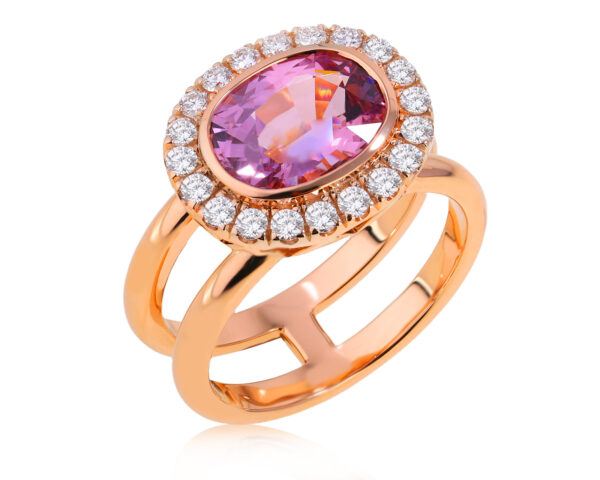 Золотое кольцо с розовой шпинелью 3.15ct Evgeny Matveev