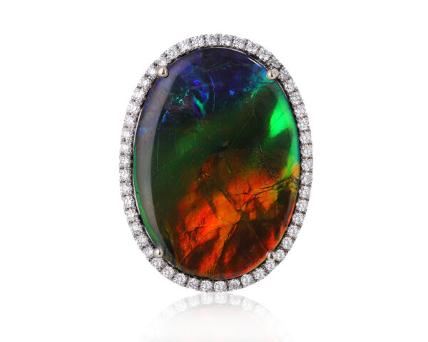 Золотое кольцо с аммолитом 11.88ct Evgeny Matveev