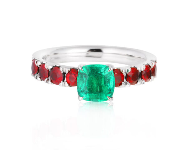 Платиновое кольцо с изумрудом Замбия 1.06ct Evgeny Matveev