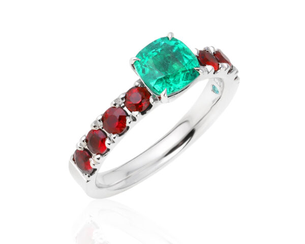 Платиновое кольцо с изумрудом Замбия 1.06ct Evgeny Matveev