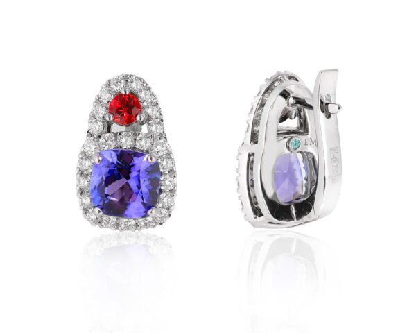 Золотые серьги с цветными камнями 5.27ct Evgeny Matveev