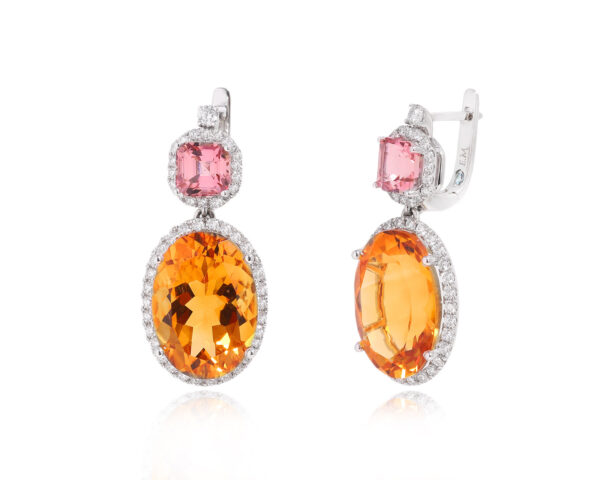 Золотые серьги с турмалинами 1.65ct и цитринами 10.59ct Evgeny Matveev