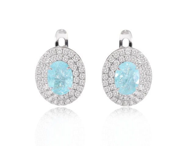 Золотые серьги с турмалинами параиба 1.46ct Evgeny Matveev