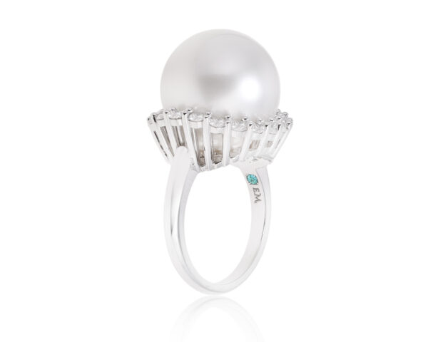 Золотое кольцо с жемчугом и бриллиантами 1.05ct Evgeny Matveev