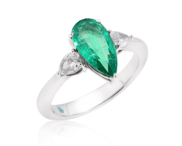 Платиновое кольцо с изумрудом Замбия 1.55ct Evgeny Matveev