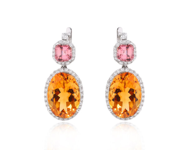 Золотые серьги с турмалинами 1.65ct и цитринами 10.59ct Evgeny Matveev