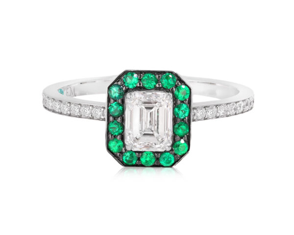 Золотое кольцо с бриллиантами 0.83ct и изумрудами 0.22ct Evgeny Matveev