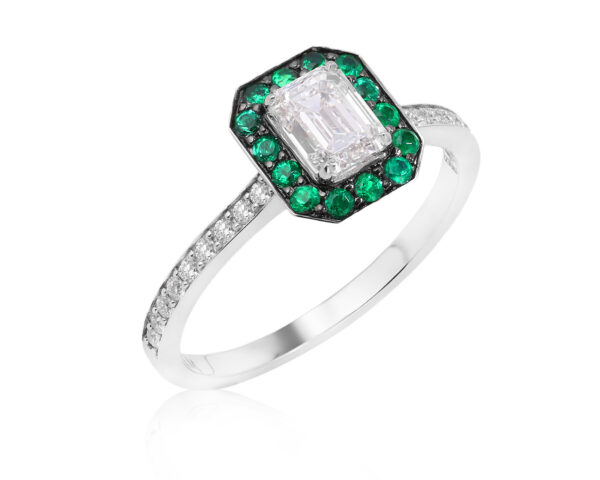 Золотое кольцо с бриллиантами 0.83ct и изумрудами 0.22ct Evgeny Matveev
