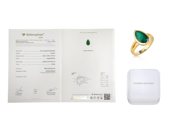 Золотое кольцо с изумрудом Замбия 3.03ct Evgeny Matveev