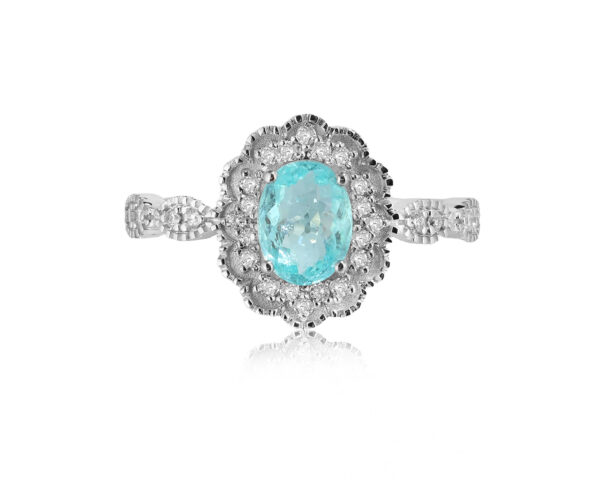 Золотое кольцо с турмалином параиба Мозамбик 0.96ct Evgeny Matveev