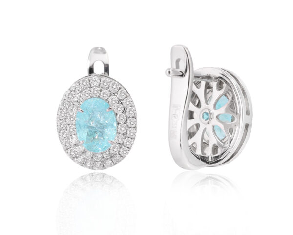 Золотые серьги с турмалинами параиба 1.46ct Evgeny Matveev
