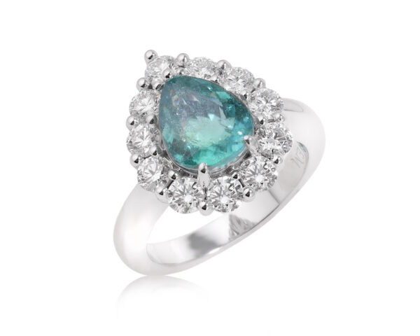 Золотое кольцо с турмалином параиба Мозамбик 2.86ct Evgeny Matveev