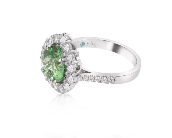 Золотое кольцо с зеленым турмалином параиба 3.08ct Evgeny Matveev
