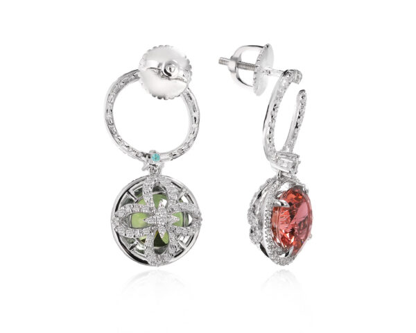 Золотые серьги с цветными турмалинами 7.26ct Evgeny Matveev