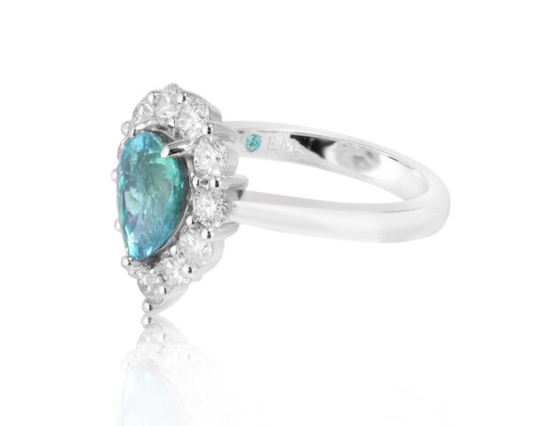 Золотое кольцо с турмалином параиба Мозамбик 2.86ct Evgeny Matveev