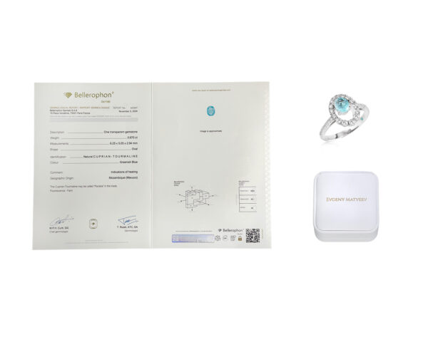 Золотое кольцо с турмалином параиба Мозамбик 0.67ct Evgeny Matveev