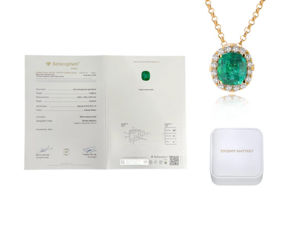 Золотой кулон с изумрудом Замбия 2.55ct Evgeny Matveev Золотой кулон с изумрудом Замбия 2.55ct Evgeny Matveev