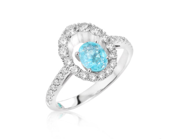 Золотое кольцо с турмалином параиба Мозамбик 0.67ct Evgeny Matveev