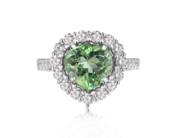 Золотое кольцо с зеленым турмалином параиба 3.08ct Evgeny Matveev